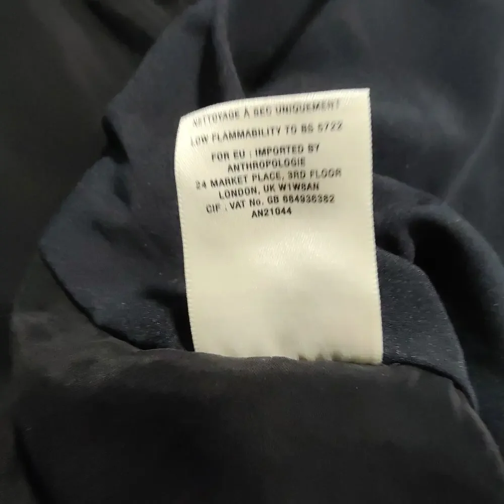 Anthropologie Elevenses Cupro Drape Utility Long Vest Black L